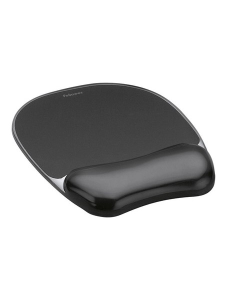 Alfombrilla para raton fellowes negra con reposamuneca de gel