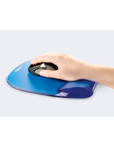 Alfombrilla para raton fellowes azul con reposamuneca de gel
