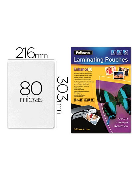 Bolsa de plastificar fellowes brillo din a4 80 mc pack 25 unidades Bolsa de plastificar fellowes brillo din a4 80 mc pack 25 unidades