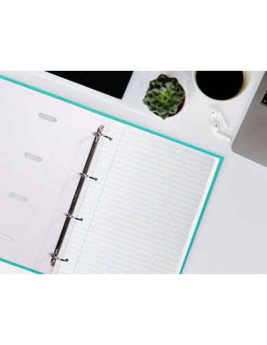 Recambio liderpapel a4 pautaguia 100 hojas 75 g m2 cuadriculado pautado 25 mm con margen 4 taladros