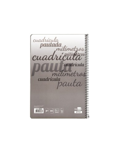 Cuaderno espiral liderpapel folio pautaguia tapa dura 80h 75 gr cuadro pautado 5mmcon margen colores surtidos