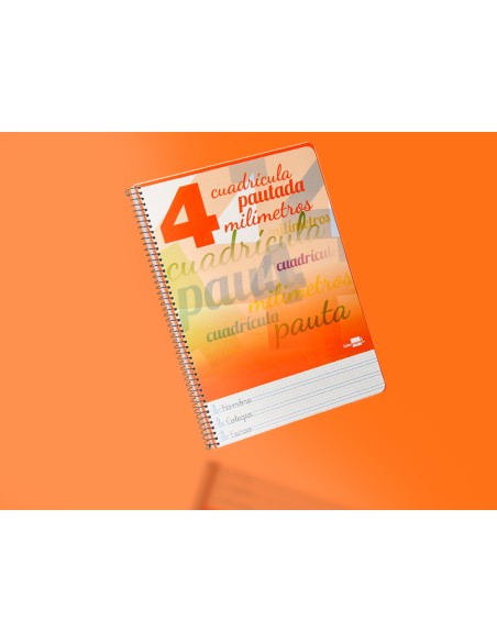 Cuaderno espiral liderpapel folio pautaguia tapa dura 80h 75 gr cuadro pautado 4mmcon margen colores surtidos