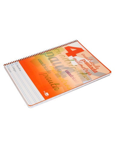Cuaderno espiral liderpapel folio pautaguia tapa dura 80h 75 gr cuadro pautado 4mmcon margen colores surtidos
