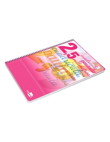 Cuaderno espiral liderpapel folio pautaguia tapa dura 80h 75 gr cuadro pautado 25mm con margen colores surtidos