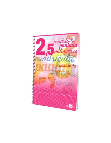 Cuaderno espiral liderpapel folio pautaguia tapa dura 80h 75 gr cuadro pautado 25mm con margen colores surtidos