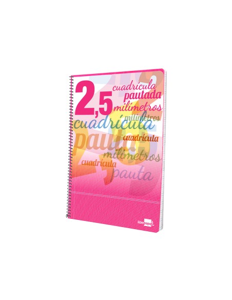 Cuaderno espiral liderpapel folio pautaguia tapa dura 80h 75 gr cuadro pautado 25mm con margen colores surtidos