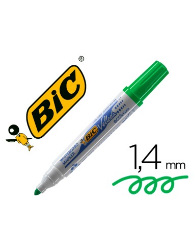 Rotulador bic velleda para pizarra verde punta redonda 13 mm