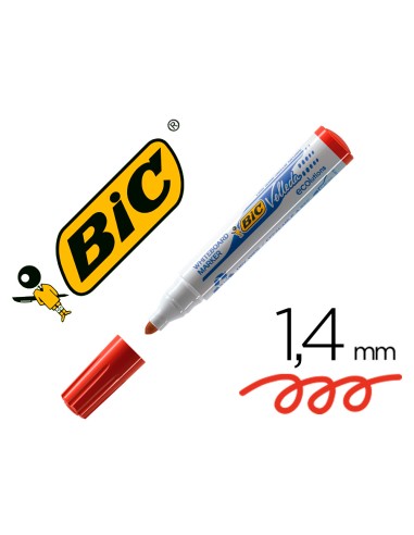 Rotulador bic velleda para pizarra rojo punta redonda 13 mm