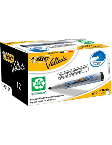 Rotulador bic velleda para pizarra negro punta redonda 13 mm