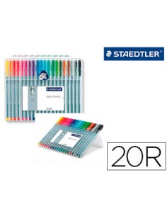 Rotulador staedtler triplus fineliner 334 estuche de 20 unidades colores surtidos