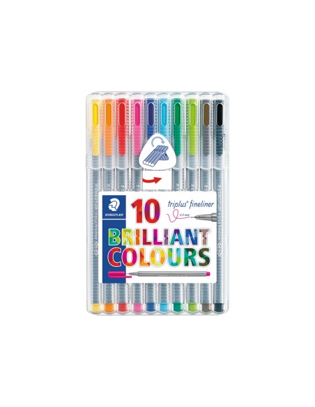 Rotulador staedtler triplus fineliner 334 estuche de 10 unidades colores surtidos