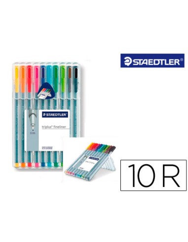 Rotulador staedtler triplus fineliner 334 estuche de 10 unidades colores surtidos