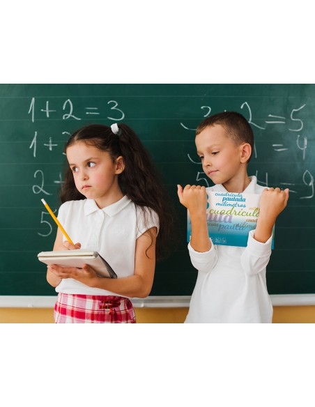 Libreta liderpapel pautaguia tapa cartoncillo 32 hojas din a5 cuadriculado pautado 8mm apaisada 70 gr