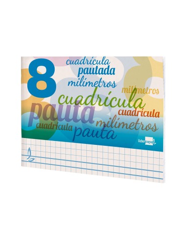 Libreta liderpapel pautaguia tapa cartoncillo 32 hojas din a5 cuadriculado pautado 8mm apaisada 70 gr