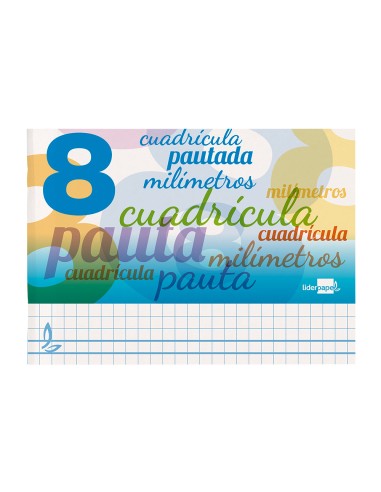 Libreta liderpapel pautaguia tapa cartoncillo 32 hojas din a5 cuadriculado pautado 8mm apaisada 70 gr