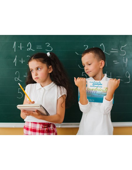 Libreta liderpapel pautaguia tapa cartoncillo 32 hojas din a5 70 g cuadriculado pautado 6 mm apaisado