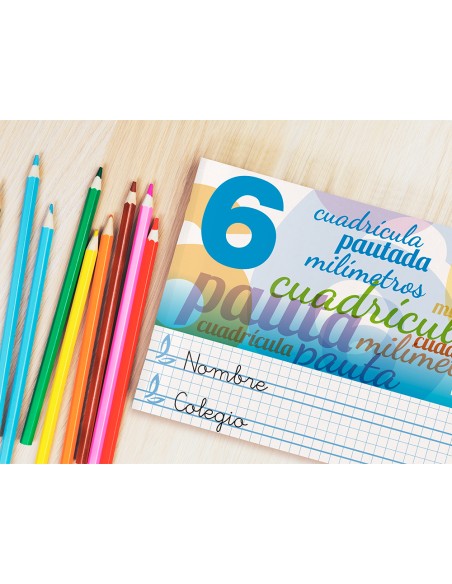 Libreta liderpapel pautaguia tapa cartoncillo 32 hojas din a5 70 g cuadriculado pautado 6 mm apaisado