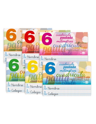 Libreta liderpapel pautaguia tapa cartoncillo 32 hojas din a5 70 g cuadriculado pautado 6 mm apaisado