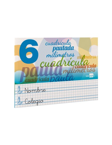 Libreta liderpapel pautaguia tapa cartoncillo 32 hojas din a5 70 g cuadriculado pautado 6 mm apaisado