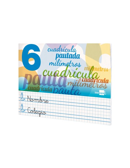 Libreta liderpapel pautaguia tapa cartoncillo 32 hojas din a5 70 g cuadriculado pautado 6 mm apaisado
