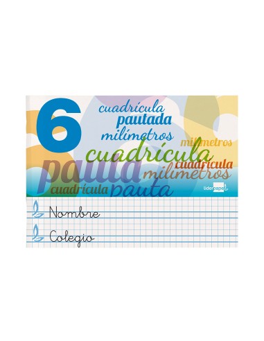 Libreta liderpapel pautaguia tapa cartoncillo 32 hojas din a5 70 g cuadriculado pautado 6 mm apaisado
