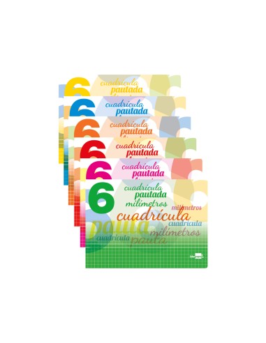 Libreta liderpapel pautaguia tapa cartoncillo 32 hojas din a5 70 g cuadriculado pautado 6 mm apaisado
