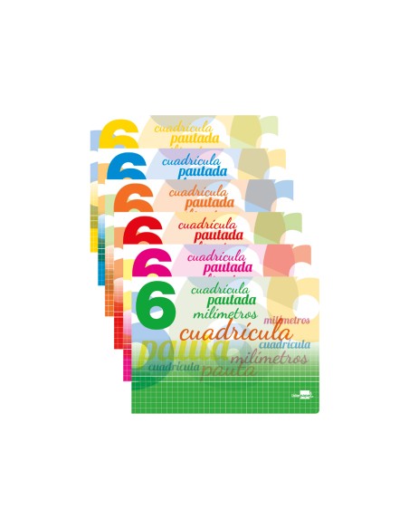 Libreta liderpapel pautaguia tapa cartoncillo 32 hojas din a5 70 g cuadriculado pautado 6 mm apaisado