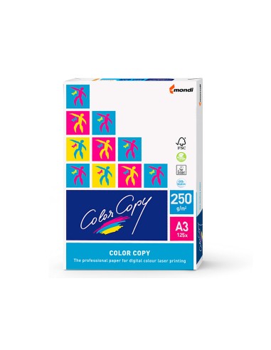 Papel fotocopiadora color copy din a3 250 gramos paquete de 125 hojas