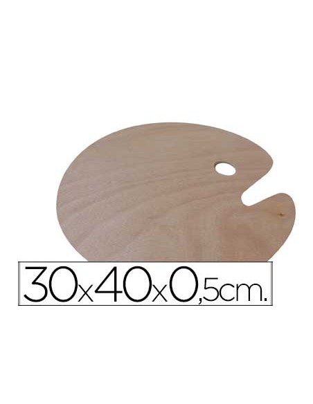 Paleta madera artist ovalada tamano 30x40x005 cm