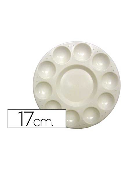 Paleta plastico artist circular con 10 huecos tamano 17cm