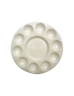 Paleta plastico artist circular con 10 huecos tamano 17cm