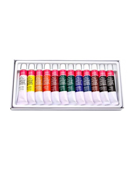 Pintura acrilica artist caja carton de 12 colores surtidos tubo de 12 ml Pintura acrilica artist caja carton de 12 colores surtidos tubo de 12 ml