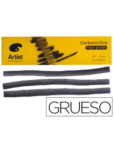 Carboncillo artist gruesos 7 9 mm caja de 3 unidades