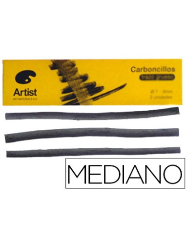 Carboncillo artist medianos 5 6 mm caja de 6 unidades