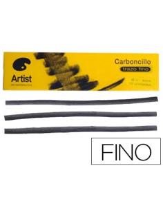 Carboncillo artist fino 3 4 mm caja de 10 unidades