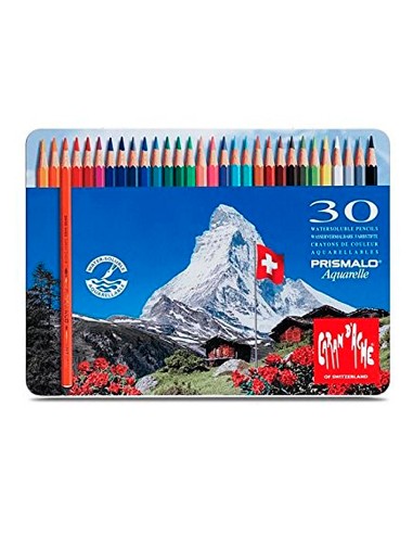 Lapices de colores caran d ache acuarelables caja metalica de 30 colores surtidos