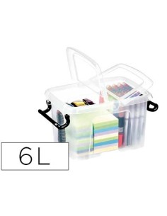 Contenedor plastico cep 6 litros 305x224x182 mm transparente con tapa y cierre hermetico
