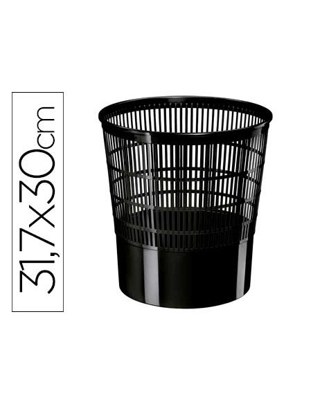 Papelera plastico cep ecoline rejilla negra 16 litros 30x30x317 cm