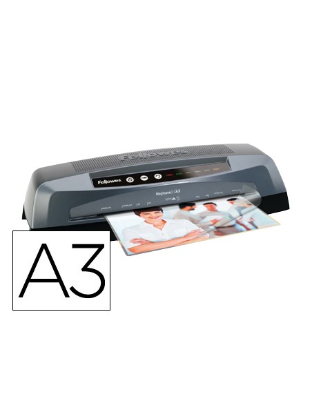 Plastificadora fellowes neptuno din a3 de 4 rodillos frio y caliente hasta 175 mc 570x125x180mm Plastificadora fellowes neptuno din a3 de 4 rodillos frio y caliente hasta 175 mc 570x125x180mm