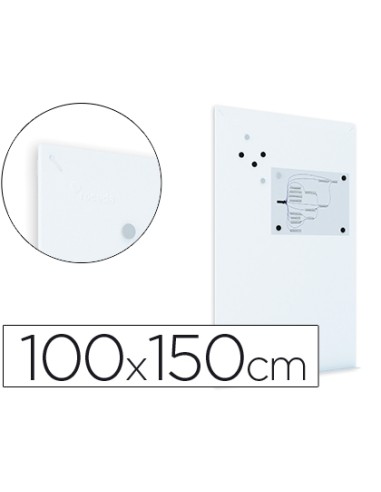 Pizarra rocada magnetica blanca con sistema ski whiteboard 100x150 cm