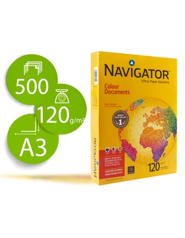 Papel fotocopiadora navigator din a3 120 gramos paquete de 500 hojas