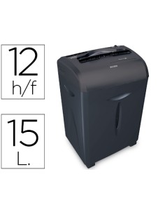 Destructora de documentos q connect kf15551 capacidad de corte 12 h destruye grapas clips cd y tarjetas