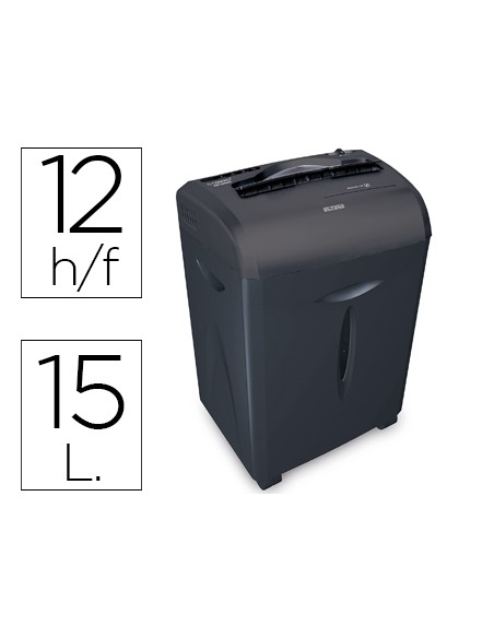 Destructora de documentos q connect kf15551 capacidad de corte 12 h destruye grapas clips cd y tarjetas