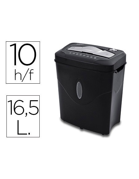 Destructora de documentos q connect kf17974 capacidad de corte 10 h destruye grapas clips y tarjetas papelera 165