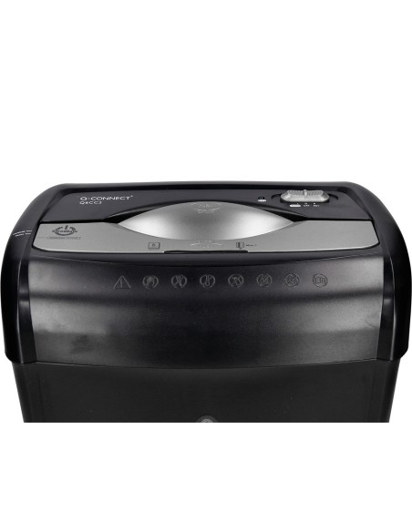 Destructora de documentos q connect kf17970 capacidad de corte 6 h destruye grapas clips y tarjetas papelera 14l