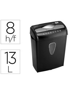Destructora de documentos q connect kf17972 capacidad de corte 8 h destruye grapas clips cd y tarjetas 13 litros