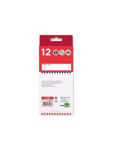 Lapices bicolor liderpapel fino rojo azul