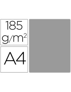 Cartulina guarro din a4 gris perla 185 gr paquete 50 hojas