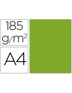 Cartulina guarro din a4 verde manzana 185 gr paquete 50 hojas