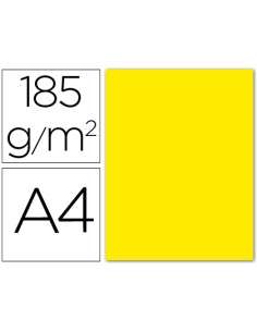 Cartulina guarro din a4 gualda 185 gr paquete 50 hojas